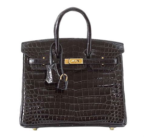 hermes 50 birkin bag in toile and leather|hermes birkin 25 black crocodile.